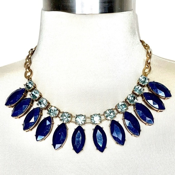 J. Crew Jewelry - Vintage J.Crew Royal Blue Crystal Necklace